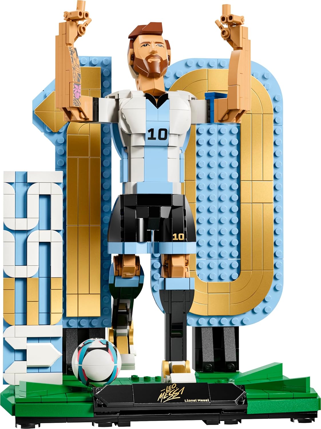LEGO 43015 Editions Lionel Messi – Soccer Legend Building Set | Football Collectible Display Model for Kids & Fans