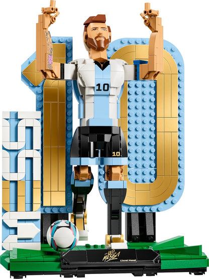 LEGO 43015 Editions Lionel Messi – Soccer Legend Building Set | Football Collectible Display Model for Kids & Fans