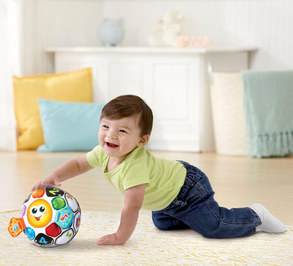 VTech Bright Lights Soccer Ball Interactive Musical Learning Toy with Lights, Sounds, Songs & Educational Activities | Soft Plush Sensory Ball for Babies & Toddlers