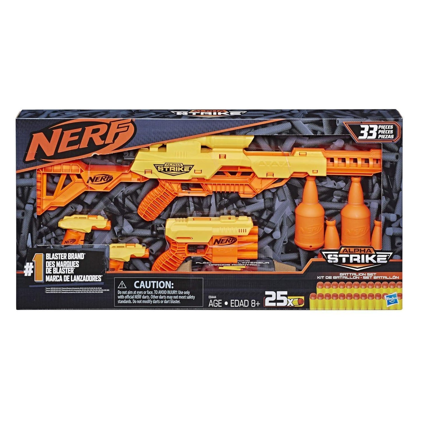 Nerf Alpha Strike Battalion Set - Includes 4 Blasters, 4 Half-Targets, and 25 Official Darts Age 8+ - Jaiman Toys