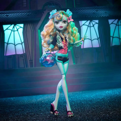 Monster High Lagoona Blue Reproduction Doll (10.5 in) Wearing Original Fashion &amp; Shoes, with Pet, Doll Stand &amp; Accessories, Gift for Collectors - Jaiman Toys