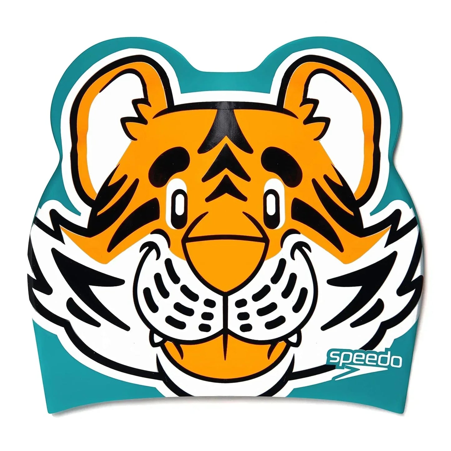 Speedo Unisex Kids Tiger Print Swim Cap for Tots - Boys and Girls - Orange & Green - Jaiman Toys
