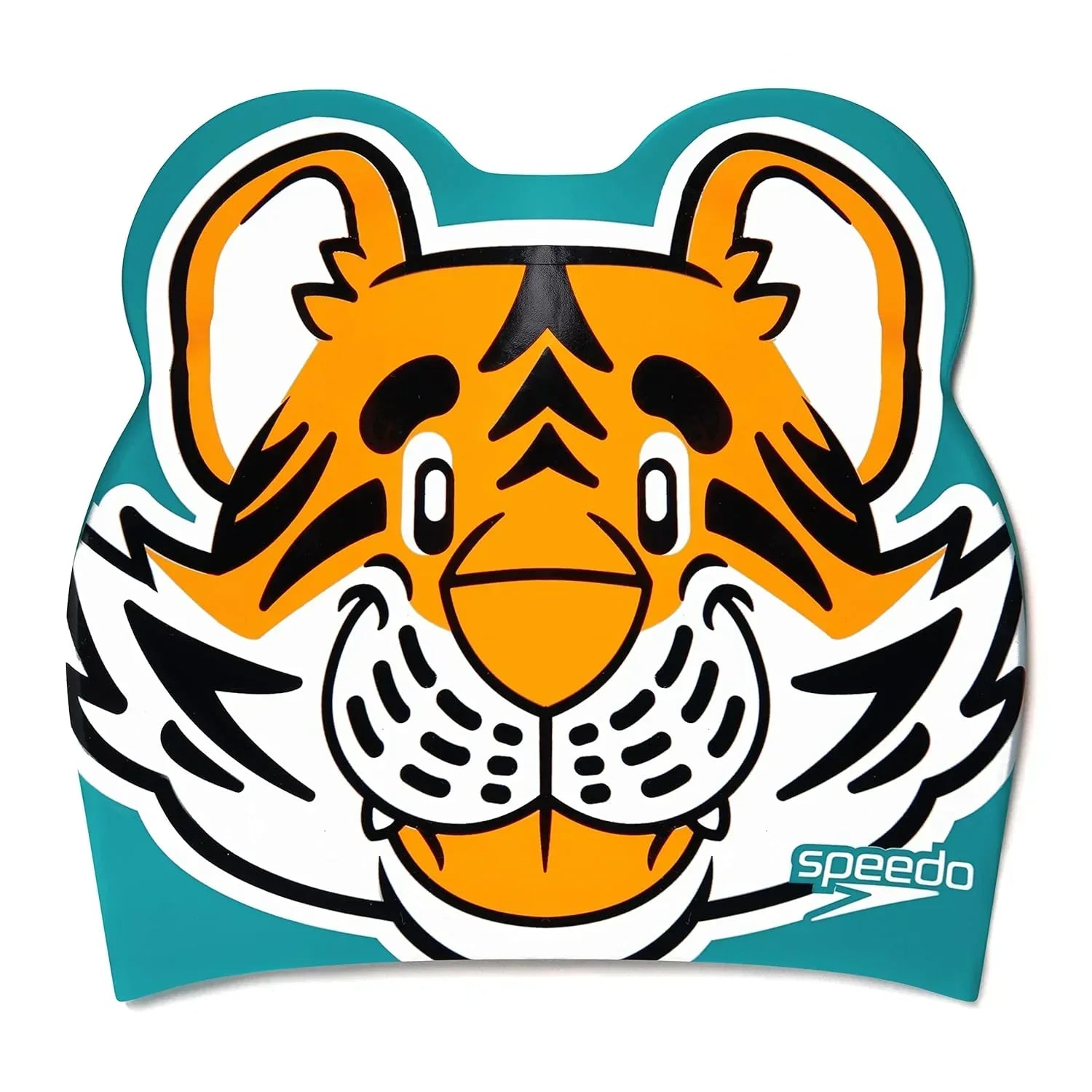Speedo Unisex Kids Tiger Print Swim Cap for Tots - Boys and Girls - Orange & Green - Jaiman Toys