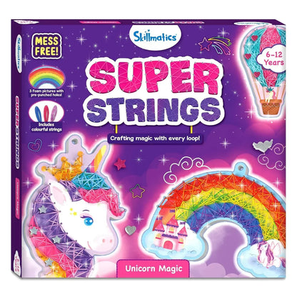 Skillmatics Art & Craft Activity - Super Strings Unicorn Magic, Mess-Free Art for Kids, Craft Kits & Supplies, DIY Creative Activity, Gifts for Girls & Boys Ages 6, 7, 8, 9, 10, 11, 12 - Jaiman Toys