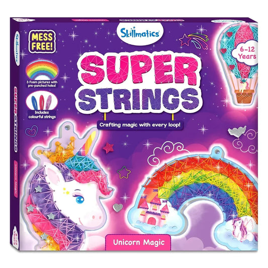 Skillmatics Art & Craft Activity - Super Strings Unicorn Magic, Mess-Free Art for Kids, Craft Kits & Supplies, DIY Creative Activity, Gifts for Girls & Boys Ages 6, 7, 8, 9, 10, 11, 12 - Jaiman Toys