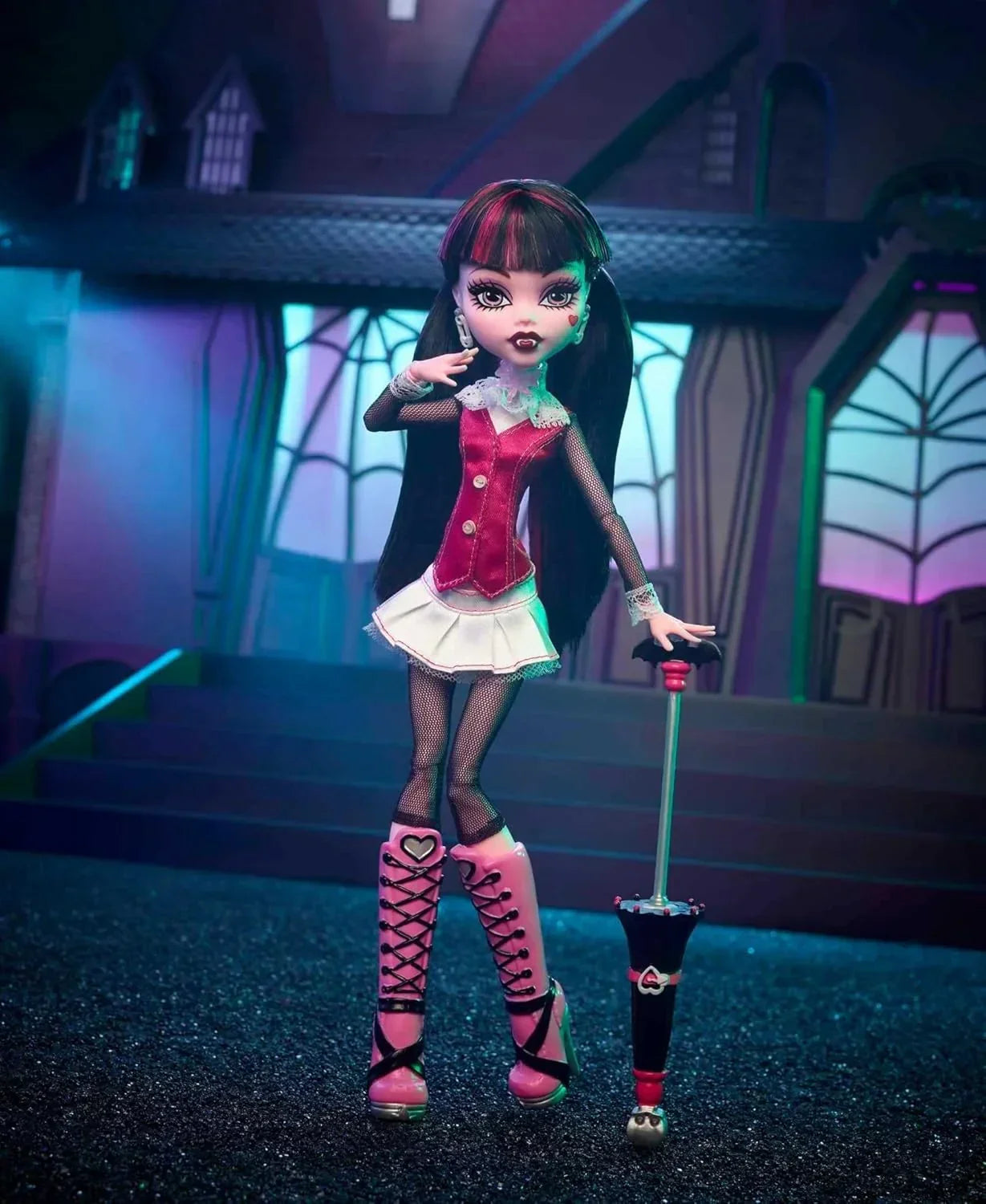 Monster High™ Draculaura Reproduction Doll (10.5 in) Wearing Original Fashion & Shoes, with Pet, Doll Stand & Accessories, Gift for Collectors - Jaiman Toys
