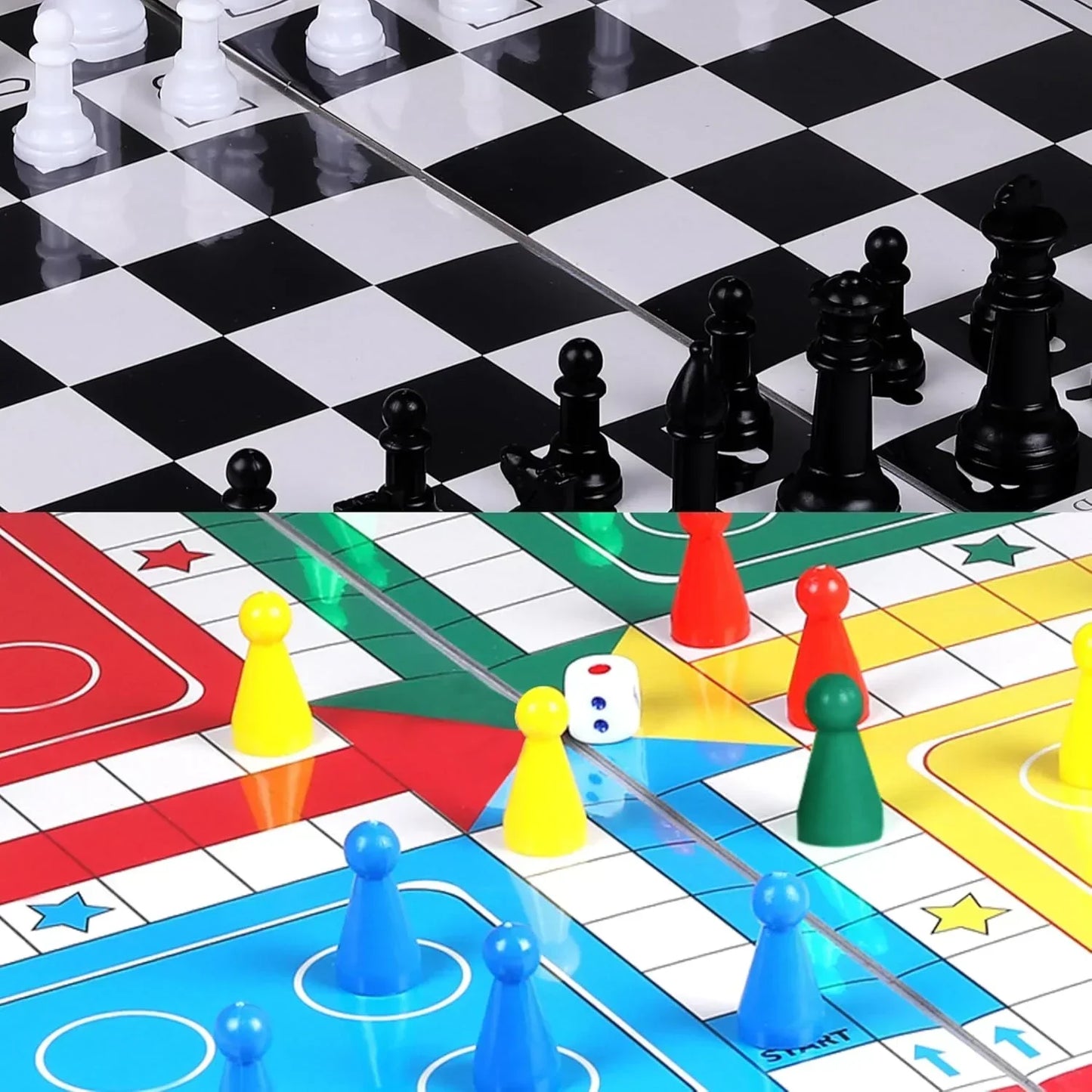 Ankit Toys 2-in-1 Chess & Ludo Board Game – 38×38 cm Family Game Set
