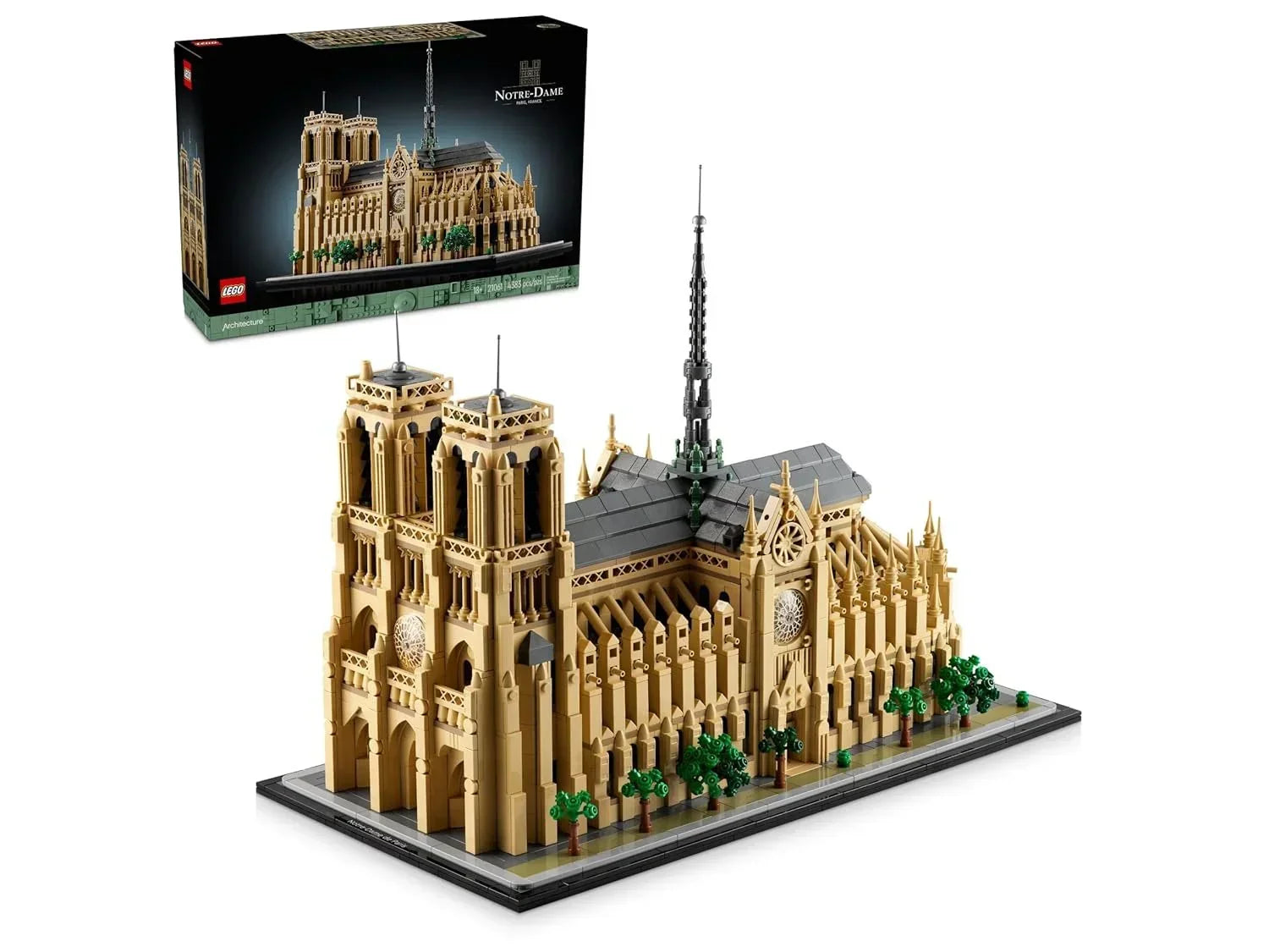 LEGO Architecture Notre-Dame de Paris Collectible Adult Souvenir from France Gift for Globetrotters and All History and Art Enthusiasts Architectural Model Kits 21061 - Jaiman Toys