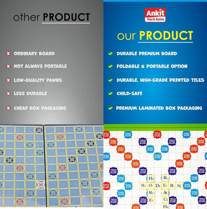 Ankit Toys Crossword Board Game – 38×38 cm Word-Building Game for Kids & Families