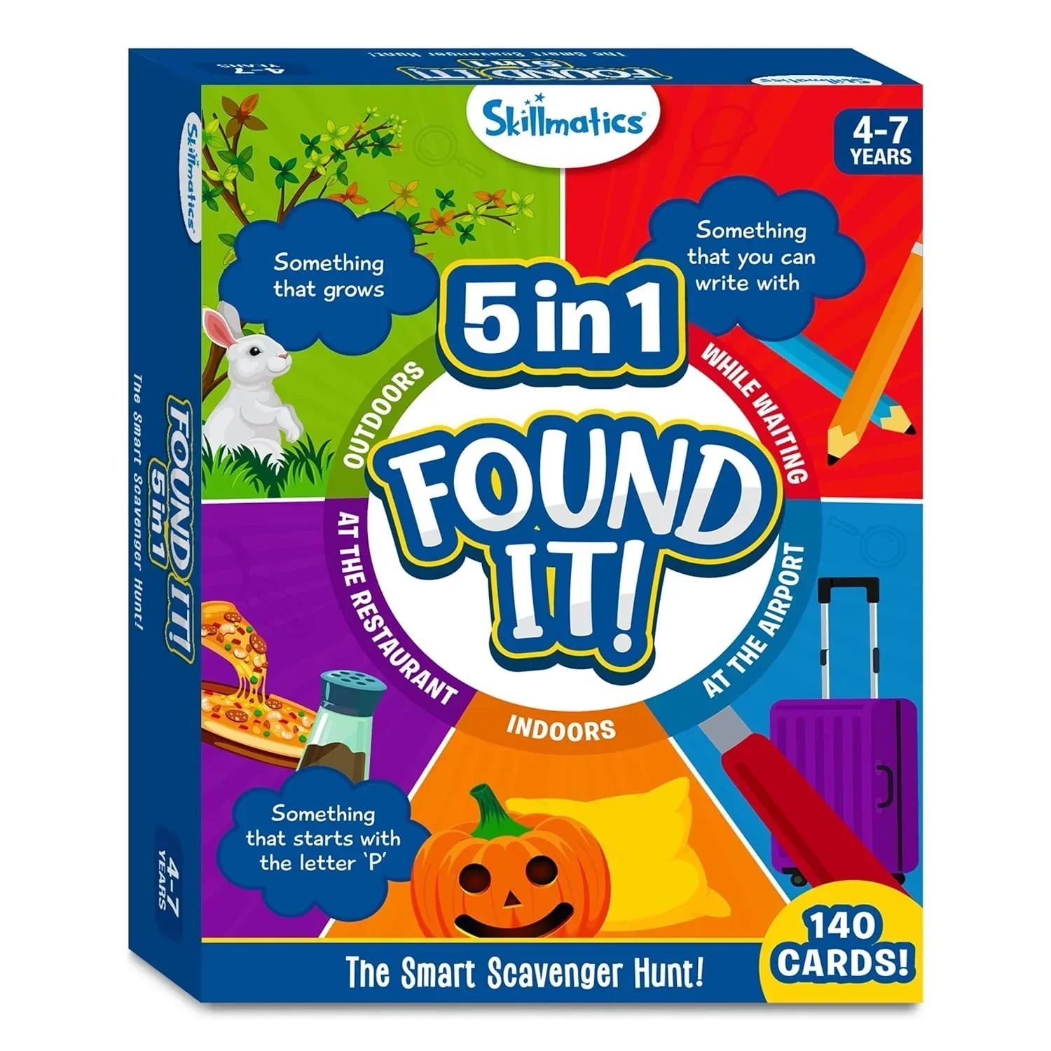 Skillmatics Card Game - Found It 5 in 1 Megapack, Scavenger Hunt for Kids, Girls, Boys, Fun Family Game, Gifts for Ages 4, 5, 6, 7 - Jaiman Toys