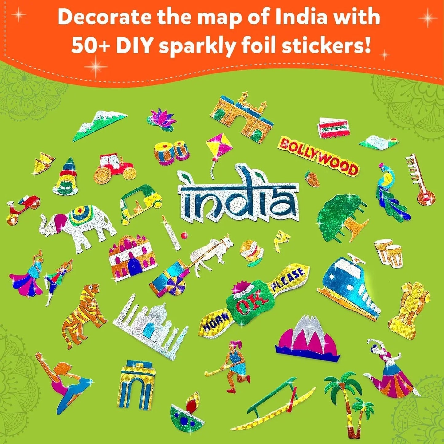 Skillmatics Art & Craft Activity - Foil Fun Incredible India, No Mess Art for Kids, DIY Creative & Educational Activity, Gifts for Ages 4, 5, 6, 7, 8, 9, 10, 11, 12 - Jaiman Toys