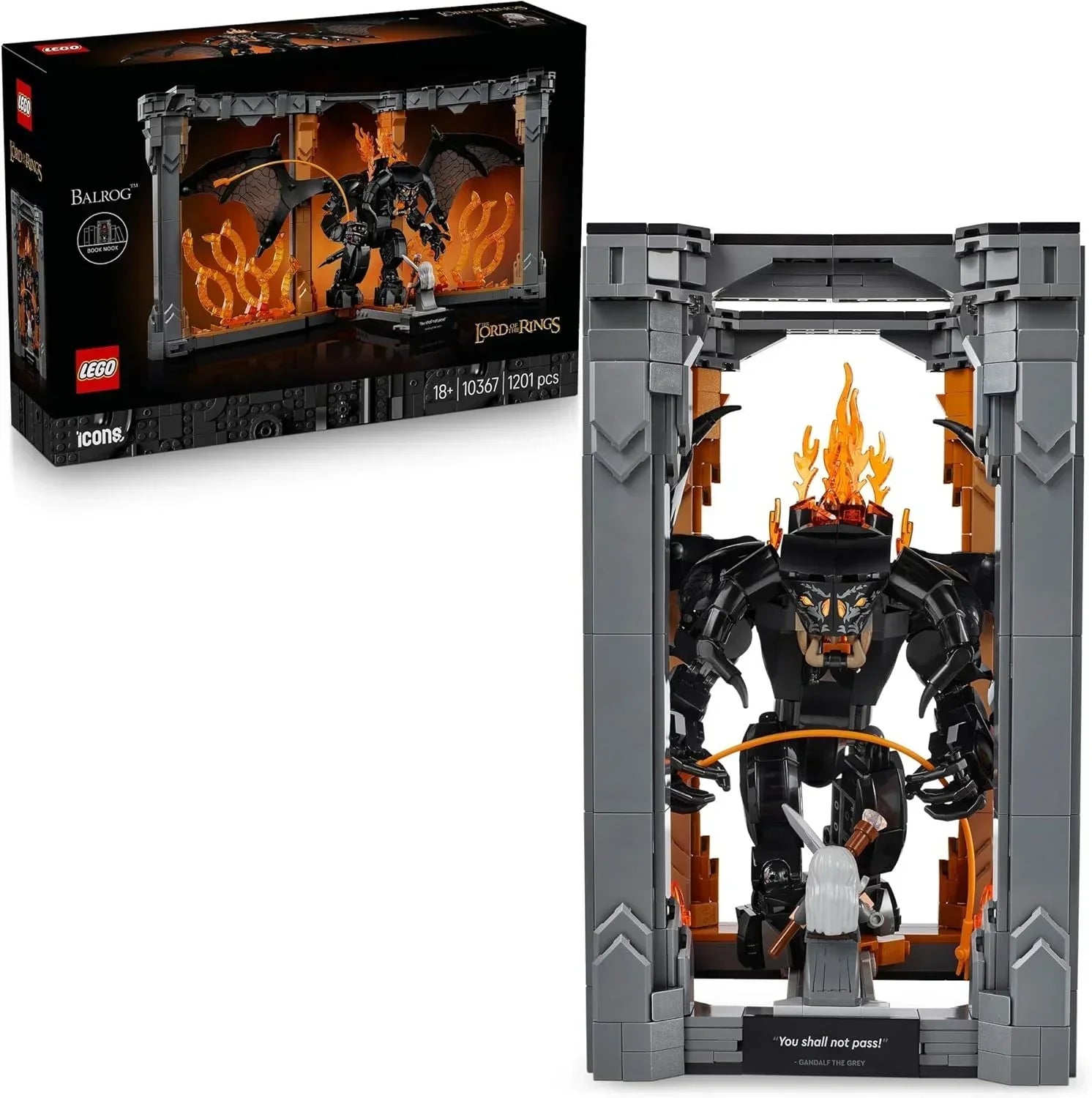 LEGO 10367 Icons The Lord of The Rings : Balrog Book Nook Building Set (1201 Pieces) - Jaiman Toys