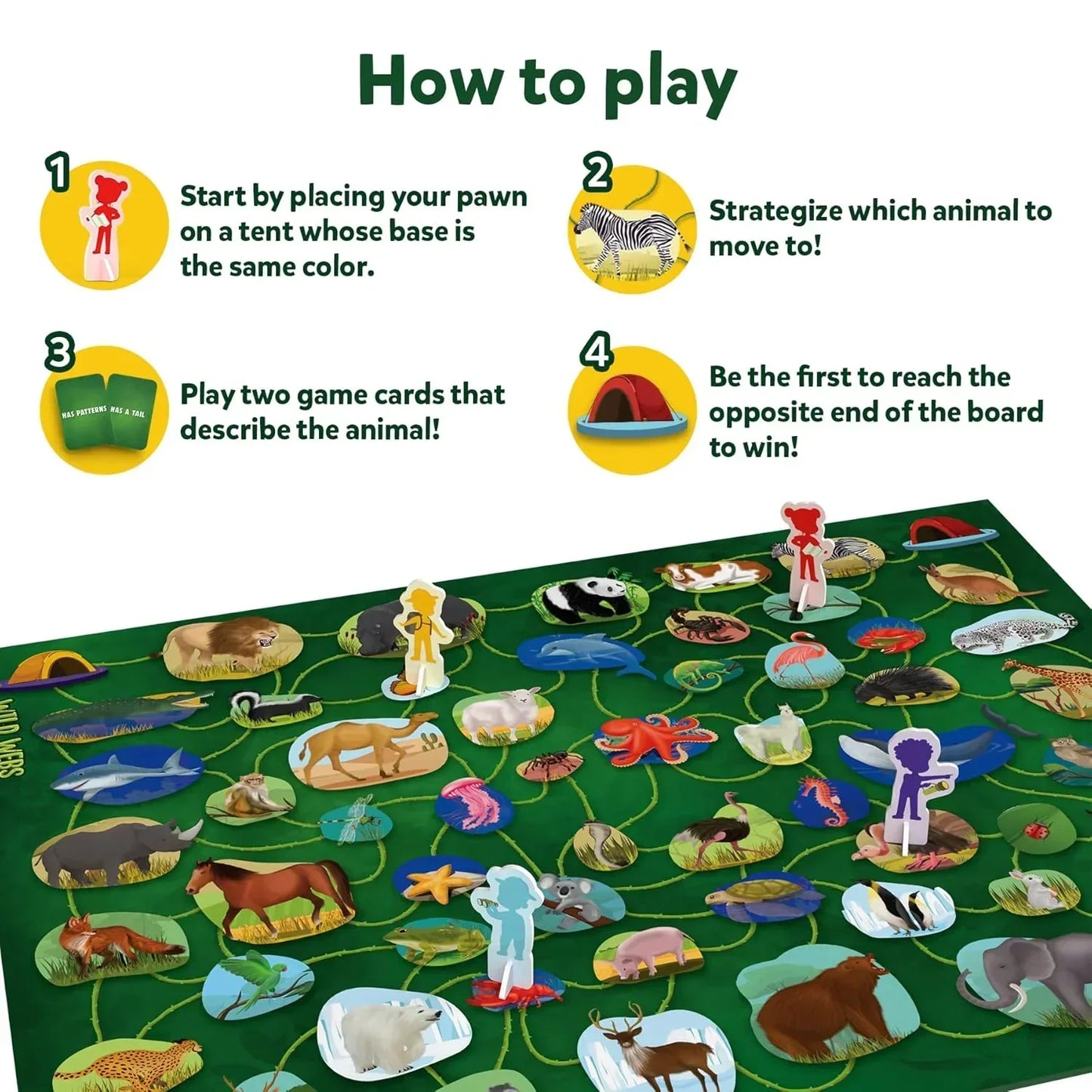 Skillmatics Board Game - Wild Webs, Animal Learning Game, Gifts, Family Friendly Games for Ages 6 and Up,for kids - Jaiman Toys