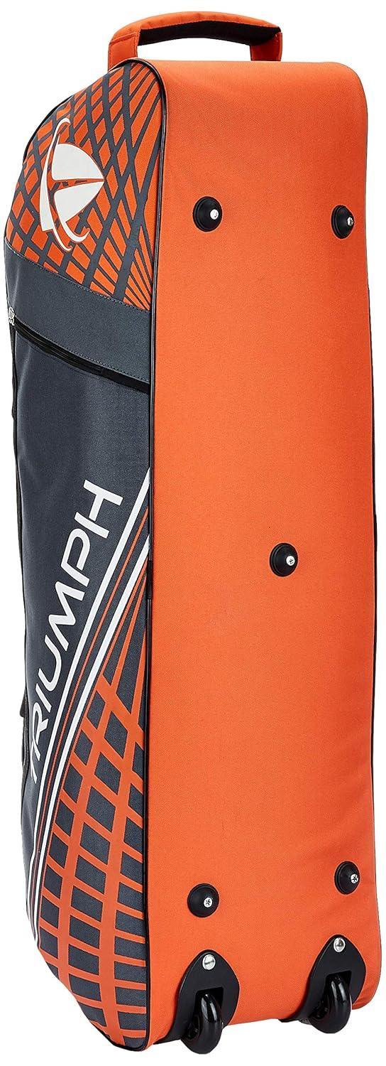 TRIUMPH KINGLY English Willow Professional Cricket KB-990 Wheel Bag Grey/Orange - Jaiman Toys