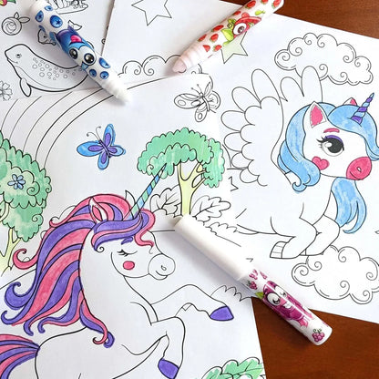 Scentos CleanColouring Markers Enchanted Set Mess Free Scented Coloring Fun - Jaiman Toys