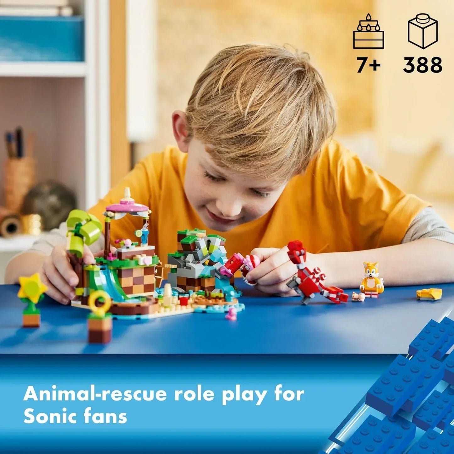 LEGO 76992 Amy’s Animal Rescue Island – Sonic the Hedgehog, 6 Characters, 388 Pieces, Ages 7+