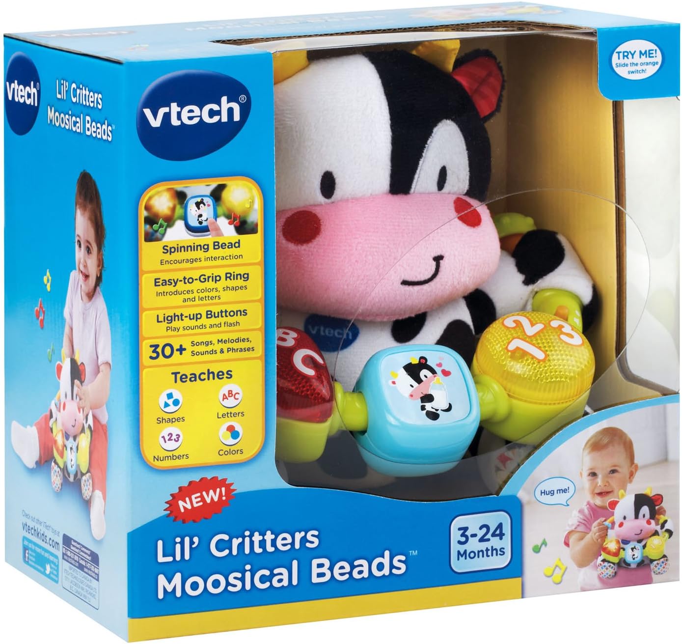 VTech Baby Lil' Critters Moosical Beads | Interactive Musical Cow Toy with Lights, Sounds & Learning Activities