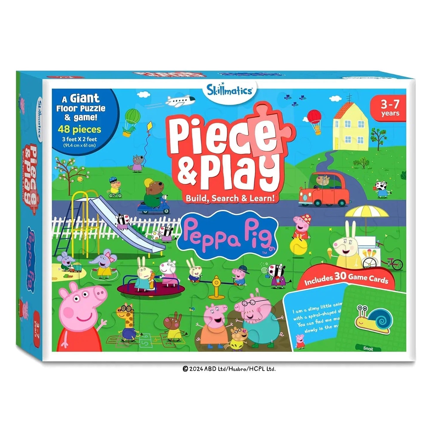 Skillmatics Peppa Pig Floor Puzzle & Game - Piece & Play, Jigsaw & Toddler Puzzles, Educational Toy, Gifts for Girls & Boys Ages 3, 4, 5, 6, 7 (48 Pieces, 3 x 2 feet) - Jaiman Toys