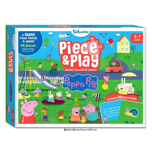 Skillmatics Peppa Pig Floor Puzzle & Game - Piece & Play, Jigsaw & Toddler Puzzles, Educational Toy, Gifts for Girls & Boys Ages 3, 4, 5, 6, 7 (48 Pieces, 3 x 2 feet) - Jaiman Toys