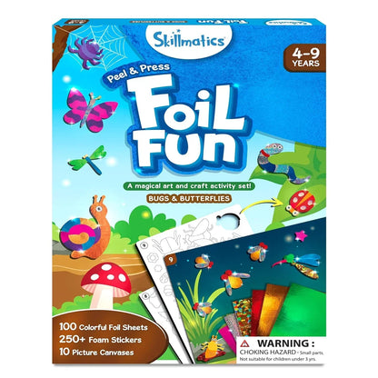 Skillmatics Art & Craft Activity - Foil Fun Bugs & Butterflies, No Mess Art for Kids, Craft Kits & Supplies, DIY Creative Activity, for Boys & Girls Ages 4, 5, 6, 7, 8, 9, Travel Toys - Jaiman Toys