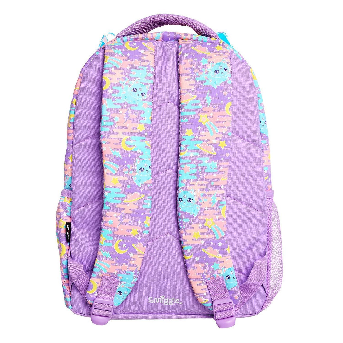 Smiggle School Bags Far Away Cat Print Backpack – Lilac | School & Travel Bag for Kids 3Y+ - Jaiman Toys