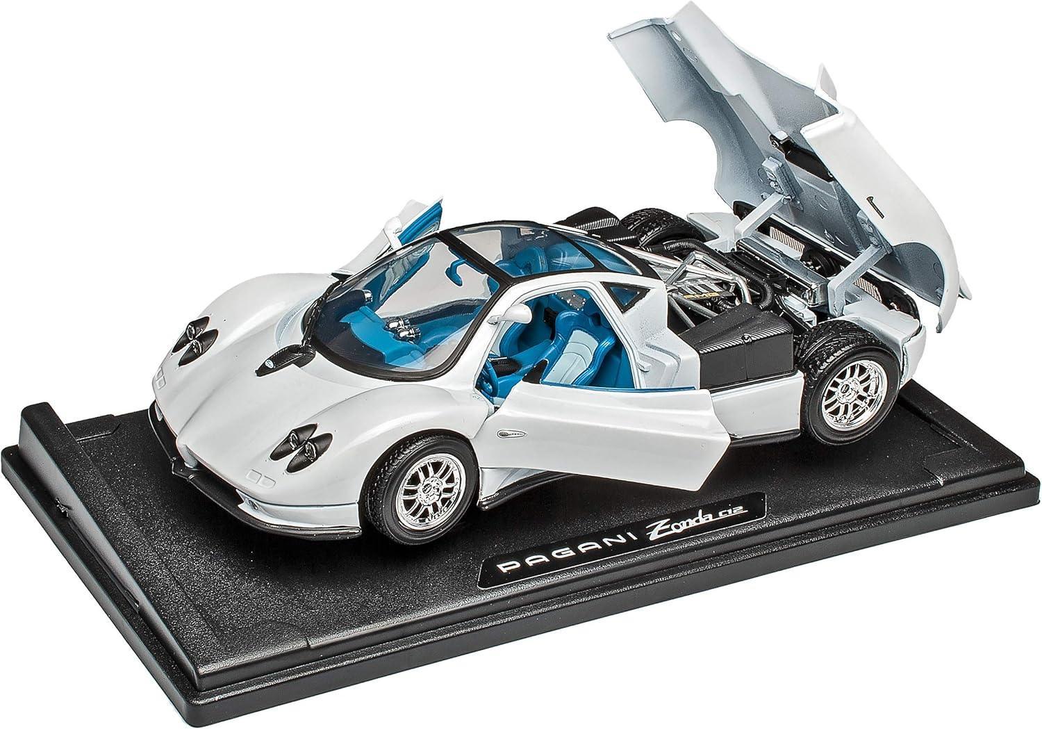 Motormax Pagani Zonda C12 Coupe White 1/18 Model Car with or without Individual Number Plate - Jaiman Toys