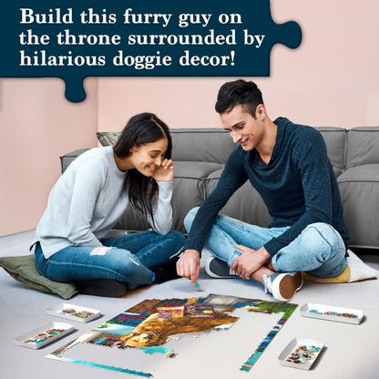 Jigsaw Puzzles for Adults and Families: The Morning Dump, 1000 Piece Puzzle, Brain-Boosting Fun for Ages 15+, Gifts for Dog Lovers (27.5" x 19.5") - Jaiman Toys