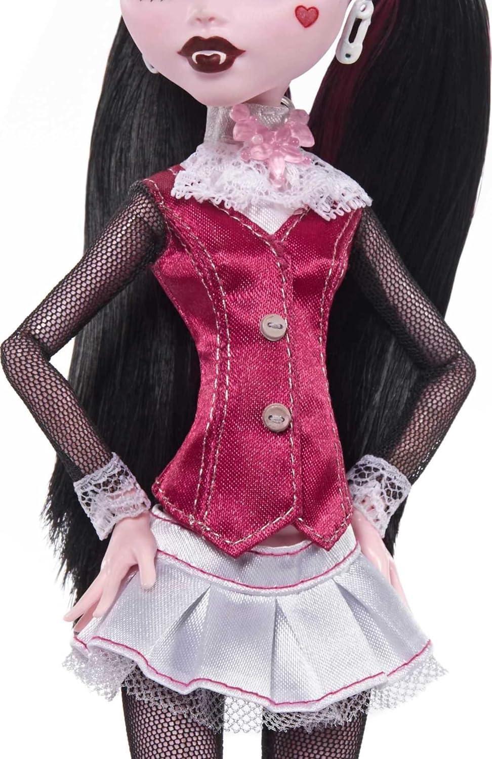 Monster High™ Draculaura Reproduction Doll (10.5 in) Wearing Original Fashion & Shoes, with Pet, Doll Stand & Accessories, Gift for Collectors - Jaiman Toys