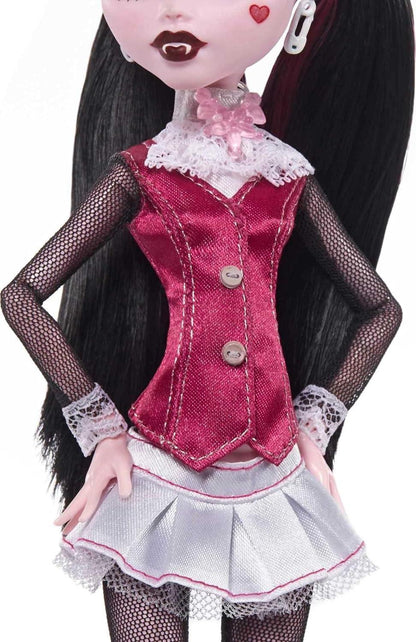 Monster High™ Draculaura Reproduction Doll (10.5 in) Wearing Original Fashion & Shoes, with Pet, Doll Stand & Accessories, Gift for Collectors - Jaiman Toys
