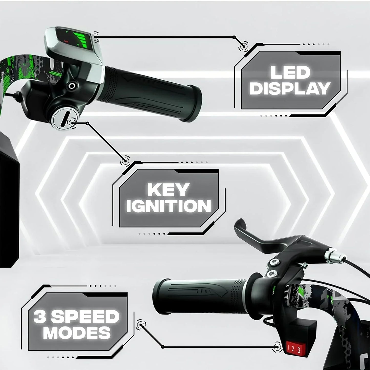 Uboard 3-Wheel Drifter for Kids 6+: LED Lights, Bluetooth, Front Disc Brakes - Jaiman Toys