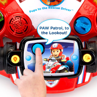 VTech PAW Patrol Pups to the Rescue Driver | Interactive Pretend Driving Dashboard with Lights, Sounds, Character Missions & Educational Learning Toy | Red