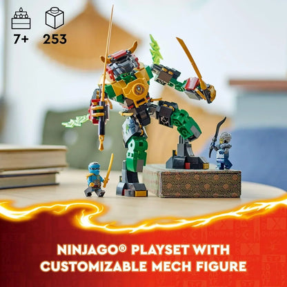 LEGO NINJAGO 71817 Lloyd’s Elemental Power Mech Customizable Battle Toy with 3 Ninja Action Figures, Adventure Playset for Boys and Girls, Ninja Gift Idea for Kids Ages 7 and Up