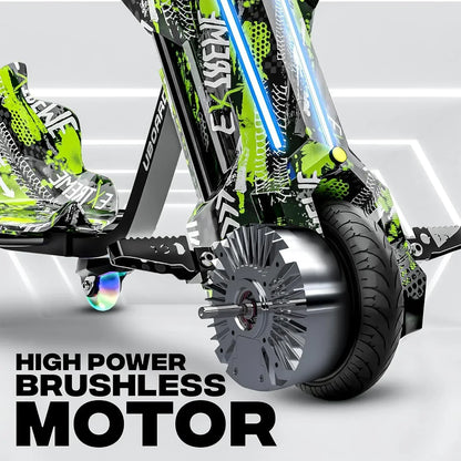Uboard 3-Wheel Drifter for Kids 6+: LED Lights, Bluetooth, Front Disc Brakes - Jaiman Toys