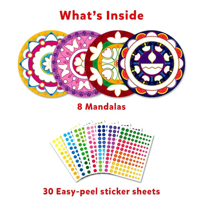 Skillmatics Art Activity - Dot It Mandala Art, No Mess Sticker Art for Kids, Craft Kits, DIY Activity, Scrapbooking, Gifts for Girls & Boys Ages 3, 4, 5, 6, 7, Paper, Multicolor - Jaiman Toys