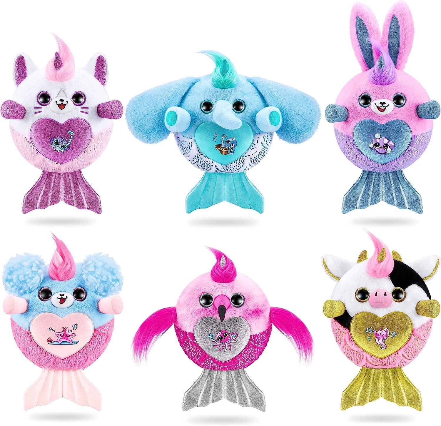 Rainbow'Corns Surprise! Collectible Plush - Mermaid Surprises, Cuddle Plush Stuffed Animal, StickersRainboCorns Mermaid Corn Surprises Over 35 Surprises - L.Blue - Jaiman Toys