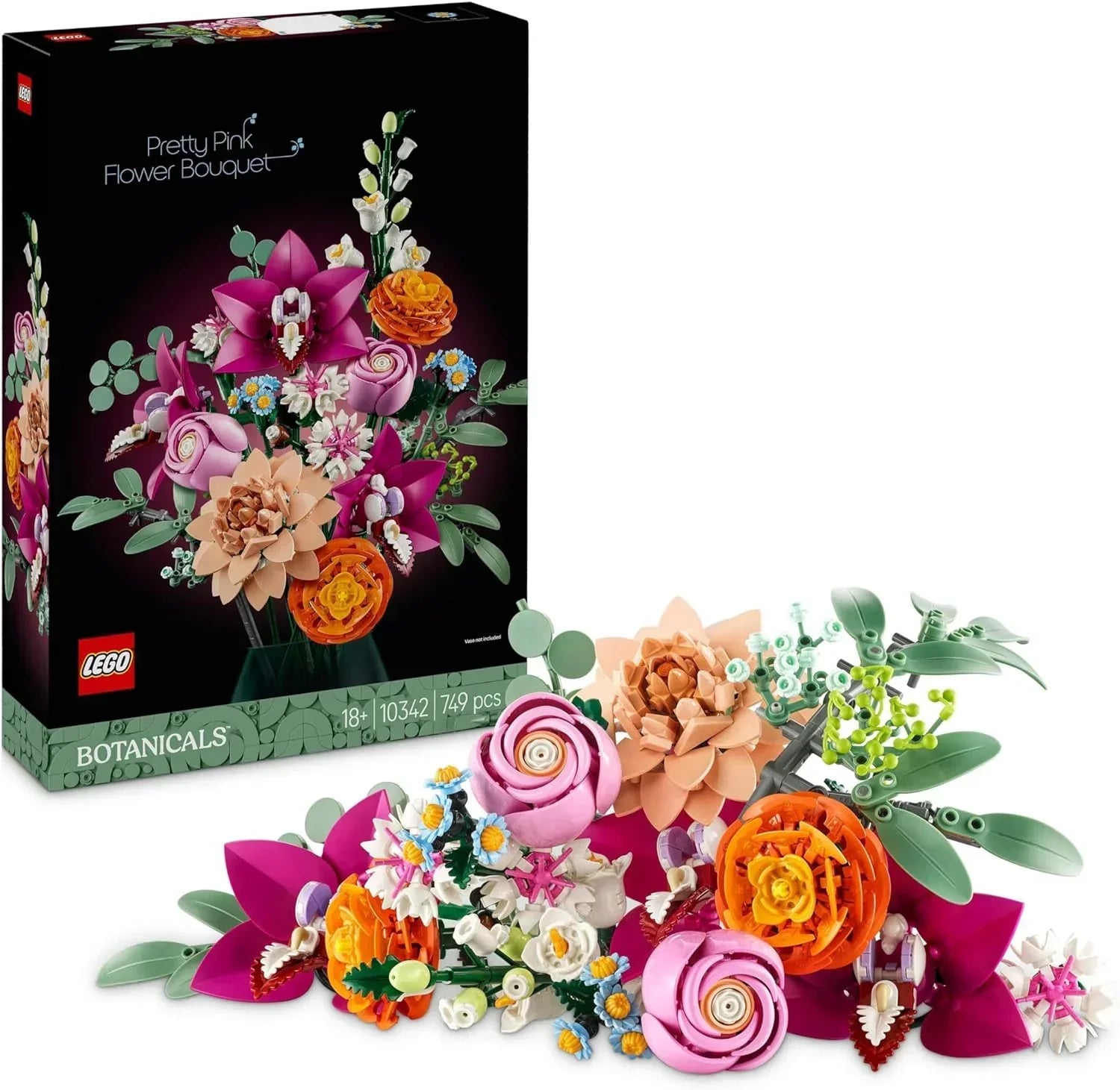 LEGO 10342 Botanicals Pretty Pink Flower Bouquet Set (749 Pieces) - Jaiman Toys