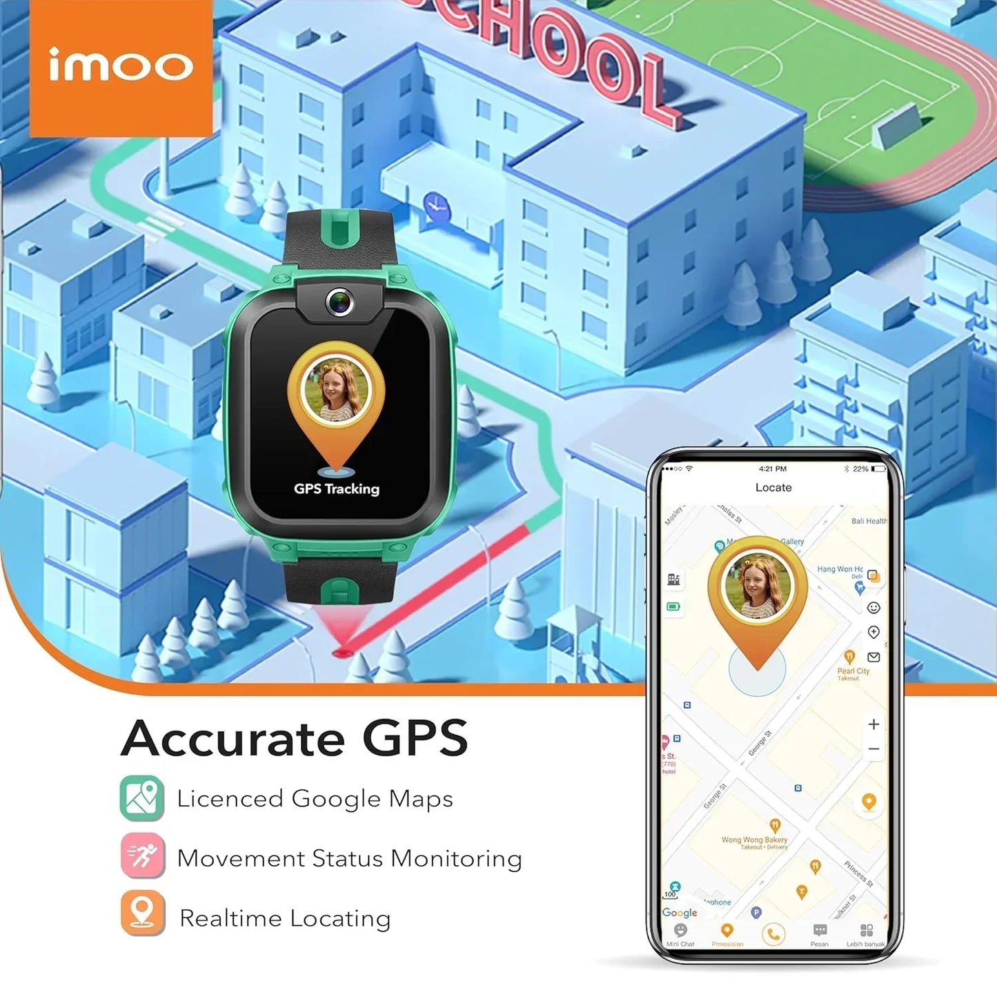 IMOO Watch Phone Z1 Kids Smart Watch, 4G Kids Smartwatch Phone with Long-Lasting Video & Phone Call, Kids GPS Watch with Real-time Locating & IPX8... (Dark Green) - Jaiman Toys