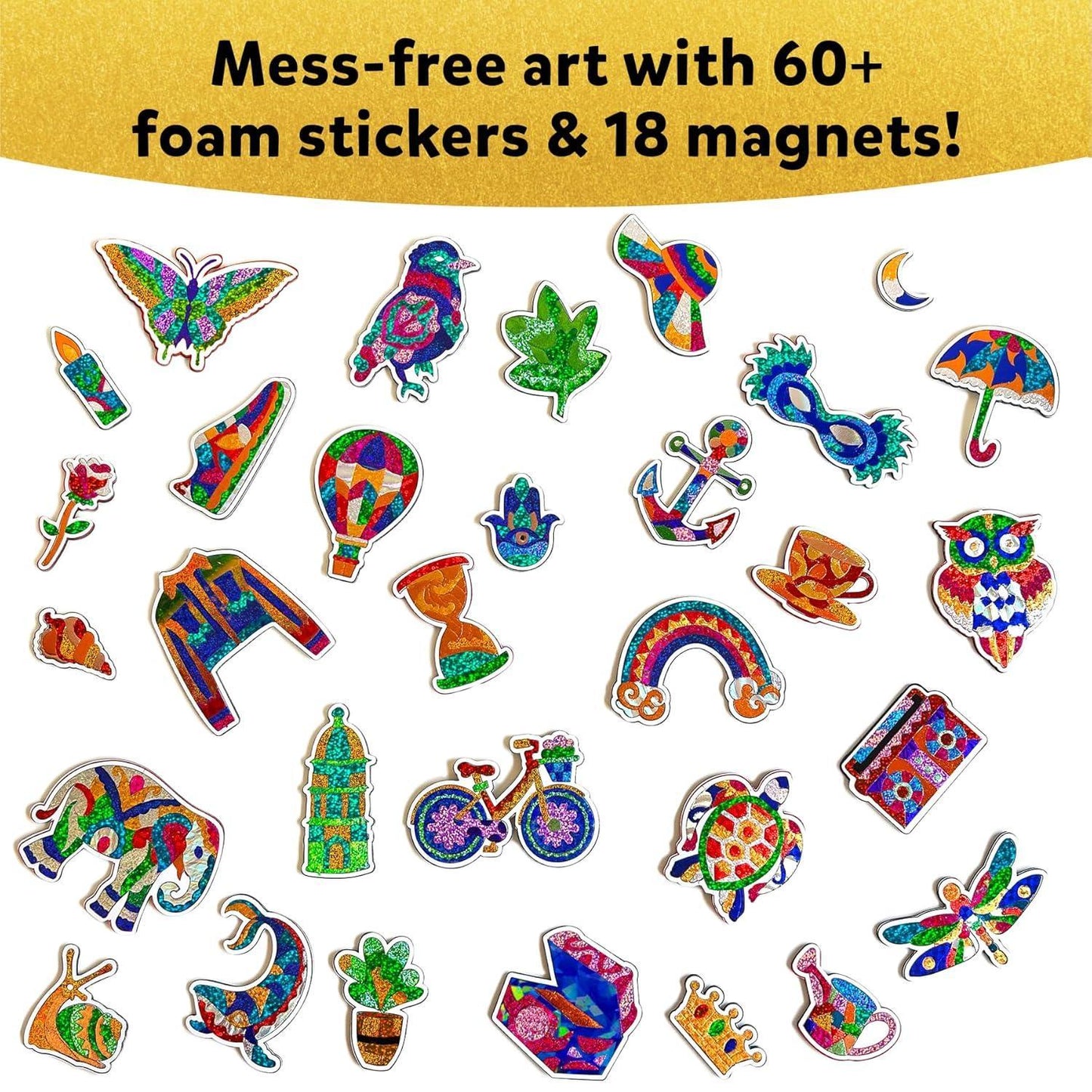 Skillmatics Art & Craft Activity - Foil Fun Pretty Patterns, Mess-Free Art, Magnets & Supplies, DIY Colorful Creative Activity, Craft Kits, Gifts for Kids, Teens, Adults, Families - Jaiman Toys