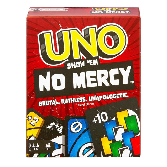Mattel Games UNO Show ‘em No Mercy Card Game for Kids, Adults & Family Parties and Travel with Extra Cards, Special Rules and Tougher Penalties. - Jaiman Toys