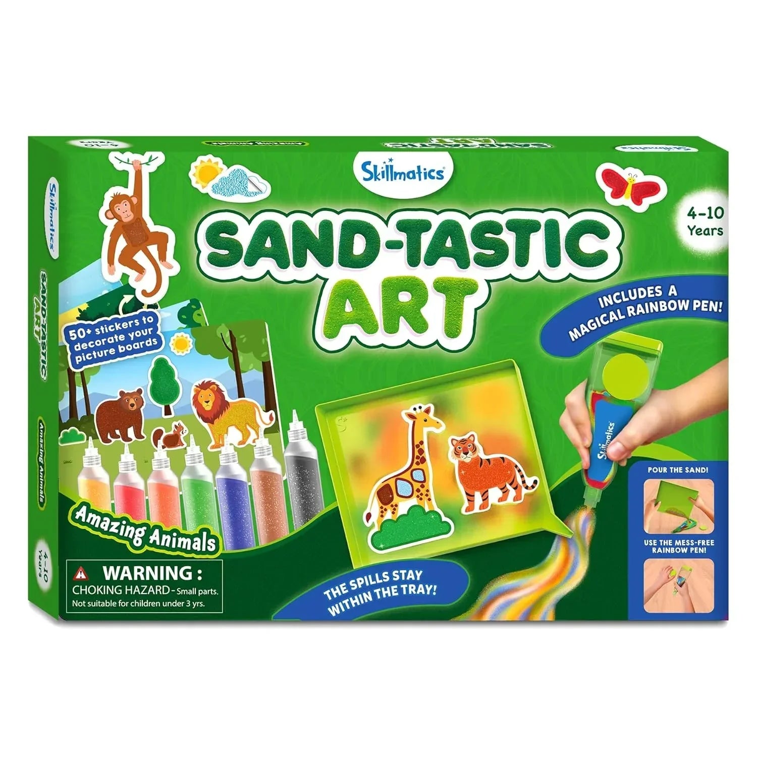 Skillmatics Art & Craft Activity - Sand-Tastic Art Animals, Sand Art for Kids, Craft Kits & Supplies, DIY Creative Activity, Gifts for Girls & Boys Ages 4, 5, 6, 7, 8, 9, 10 - Jaiman Toys
