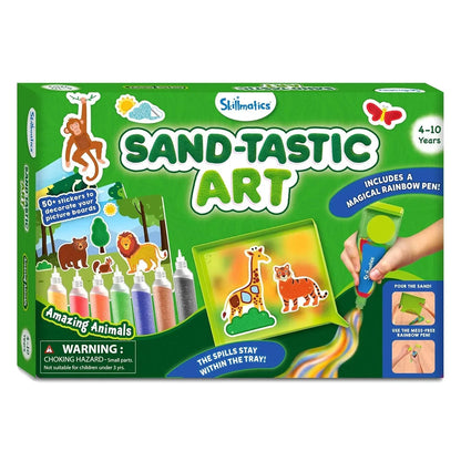 Skillmatics Art & Craft Activity - Sand-Tastic Art Animals, Sand Art for Kids, Craft Kits & Supplies, DIY Creative Activity, Gifts for Girls & Boys Ages 4, 5, 6, 7, 8, 9, 10 - Jaiman Toys