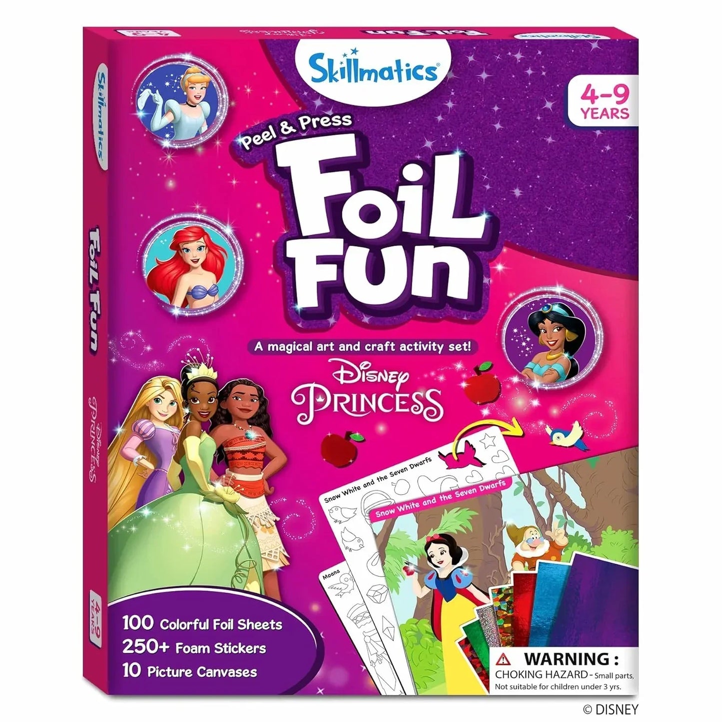 Skillmatics Paper Art & Craft Activity - Foil Fun Disney Princess, No Mess Art for Kids, Craft Kits & Supplies, DIY Creative Activity, Gifts for Girls & Boys Ages 4, 5, 6, 7, 8, 9, Multicolor - Jaiman Toys