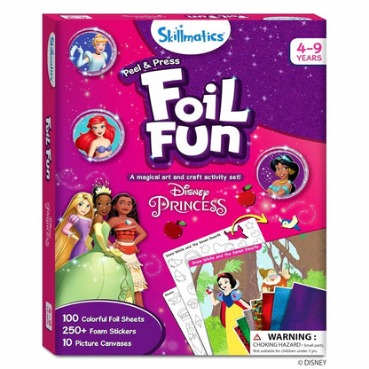 Skillmatics Paper Art & Craft Activity - Foil Fun Disney Princess, No Mess Art for Kids, Craft Kits & Supplies, DIY Creative Activity, Gifts for Girls & Boys Ages 4, 5, 6, 7, 8, 9, Multicolor - Jaiman Toys