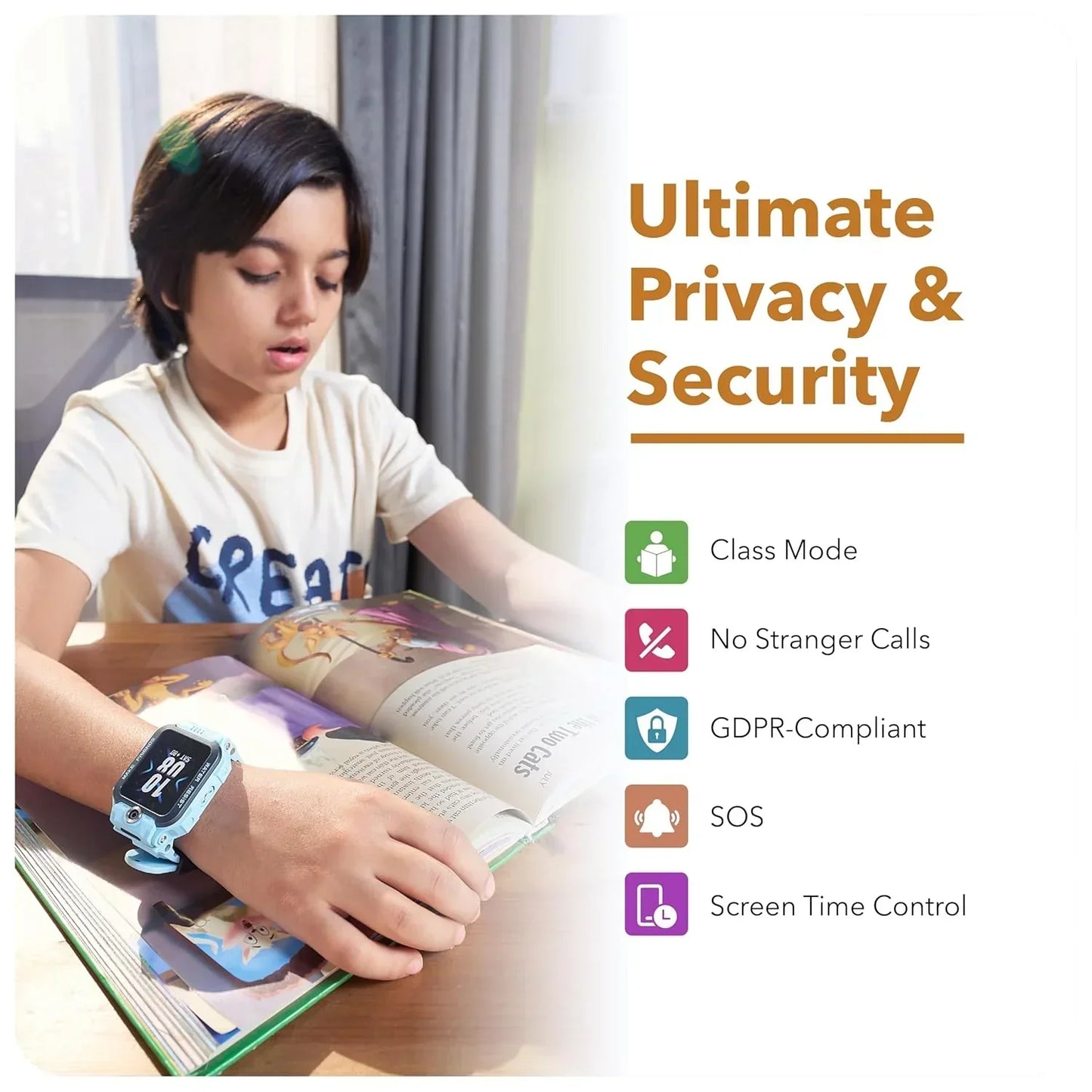 imoo Kids Watch Phone Z7 [4G Cellular + GPS + Health], 4G Smartwatch, HD Video & Voice Call, GPS Enabled with 14 Days Historical Track, Kids Emotion( Blue )