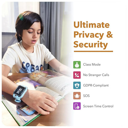 imoo Kids Watch Phone Z7 [4G Cellular + GPS + Health], 4G Smartwatch, HD Video & Voice Call, GPS Enabled with 14 Days Historical Track, Kids Emotion( Blue )