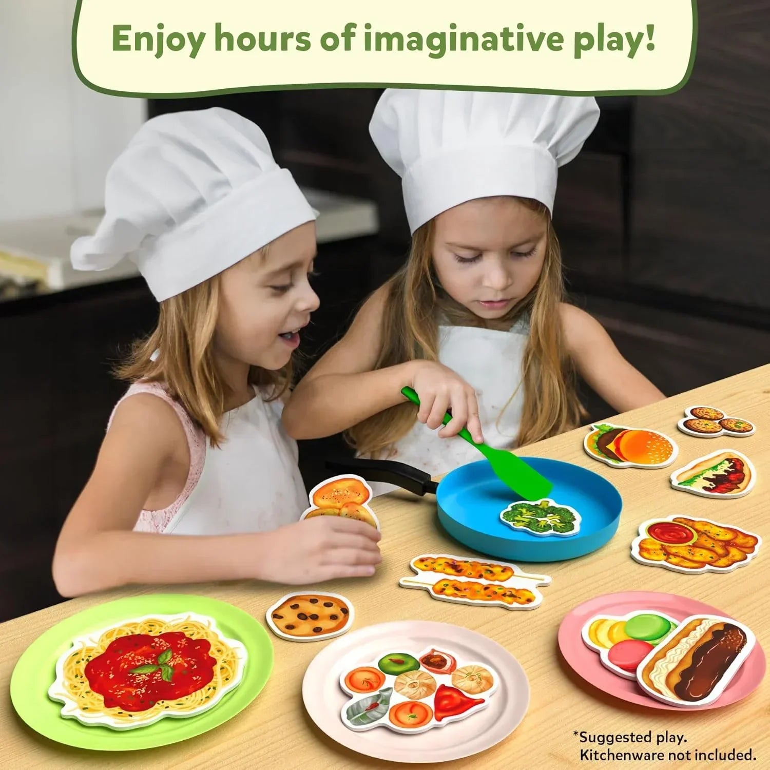 Skillmatics Pretend Play Playset - 100 Most Real Play Foods for Child's Play, Back-to-School Kitchen Accessories, Play Kitchen Toys, Gifts for Boys, Girls, Kids & Toddlers Ages 3 and up - Jaiman Toys