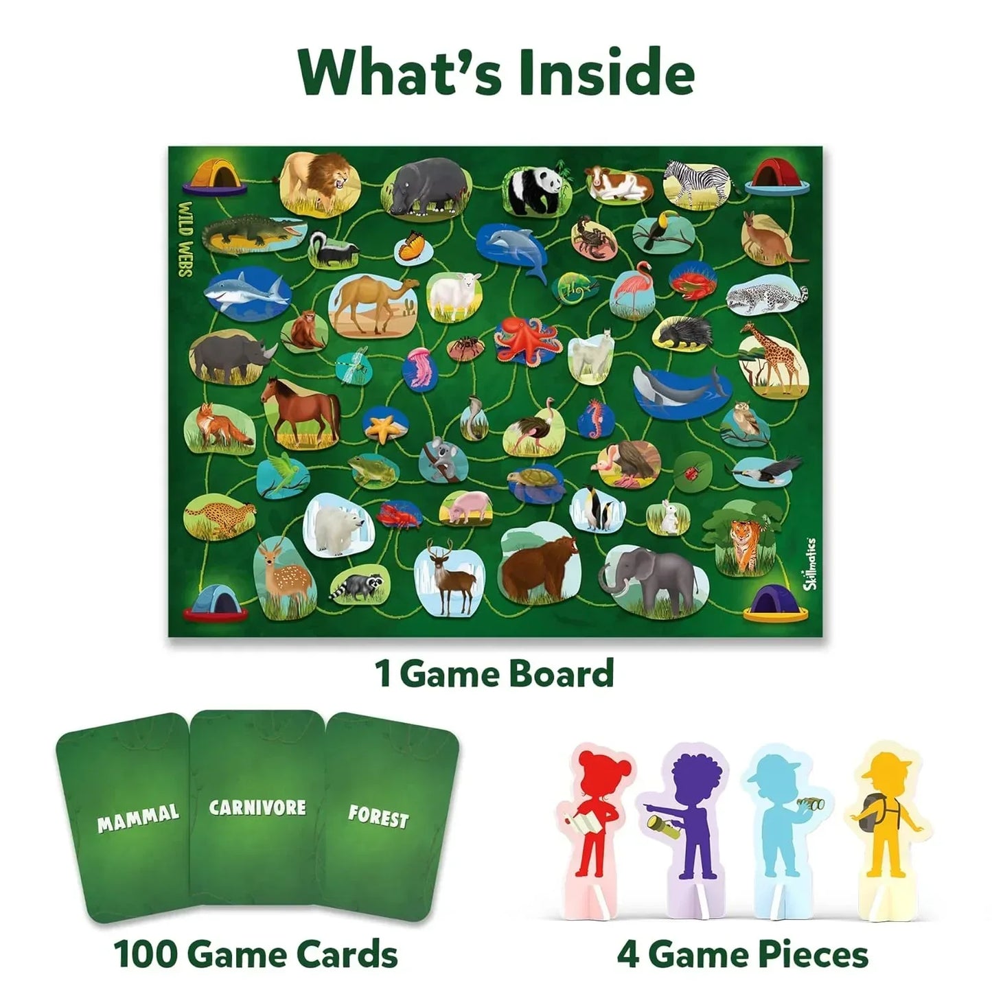 Skillmatics Board Game - Wild Webs, Animal Learning Game, Gifts, Family Friendly Games for Ages 6 and Up,for kids - Jaiman Toys