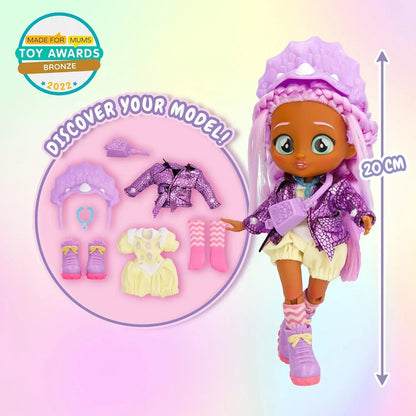 Cry Babies BFF Phoebe Fashion Doll with 9+ Surprises Including Outfit and Accessories for Fashion Toy, Girls and Boys Ages 4 and Up, 7.8 Inch Doll (Phoebe) - Jaiman Toys