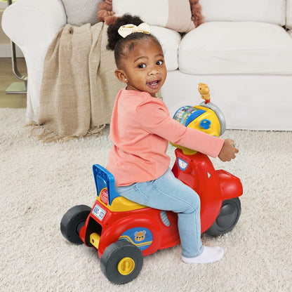 VTech 2-in-1 Map and Go Scooter for Toddlers | Interactive Ride-On & Push Scooter with Lights, Music, Learning Activities & Pretend Navigation | Red