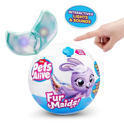 Pets Alive Furmaids by ZURU Mermaid Plush Interactive Light and Sound Girls Toy (Green Rabbit) - Jaiman Toys